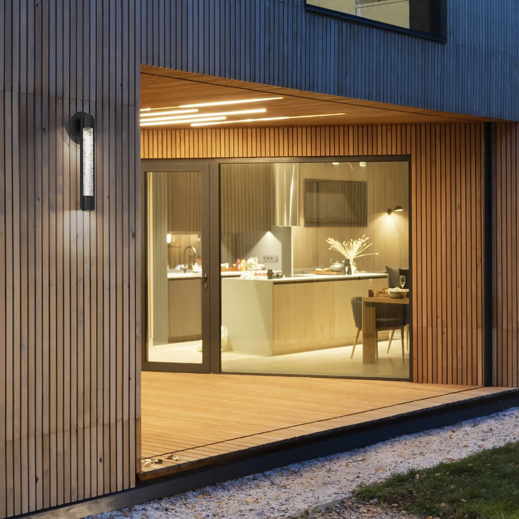 Tig LED 18 inch Sand Black Outdoor Wall Sconce